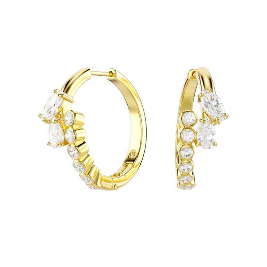 Orecchini cerchio Swarovski Mesmera lega dorata e zirconi MISURA UNICA