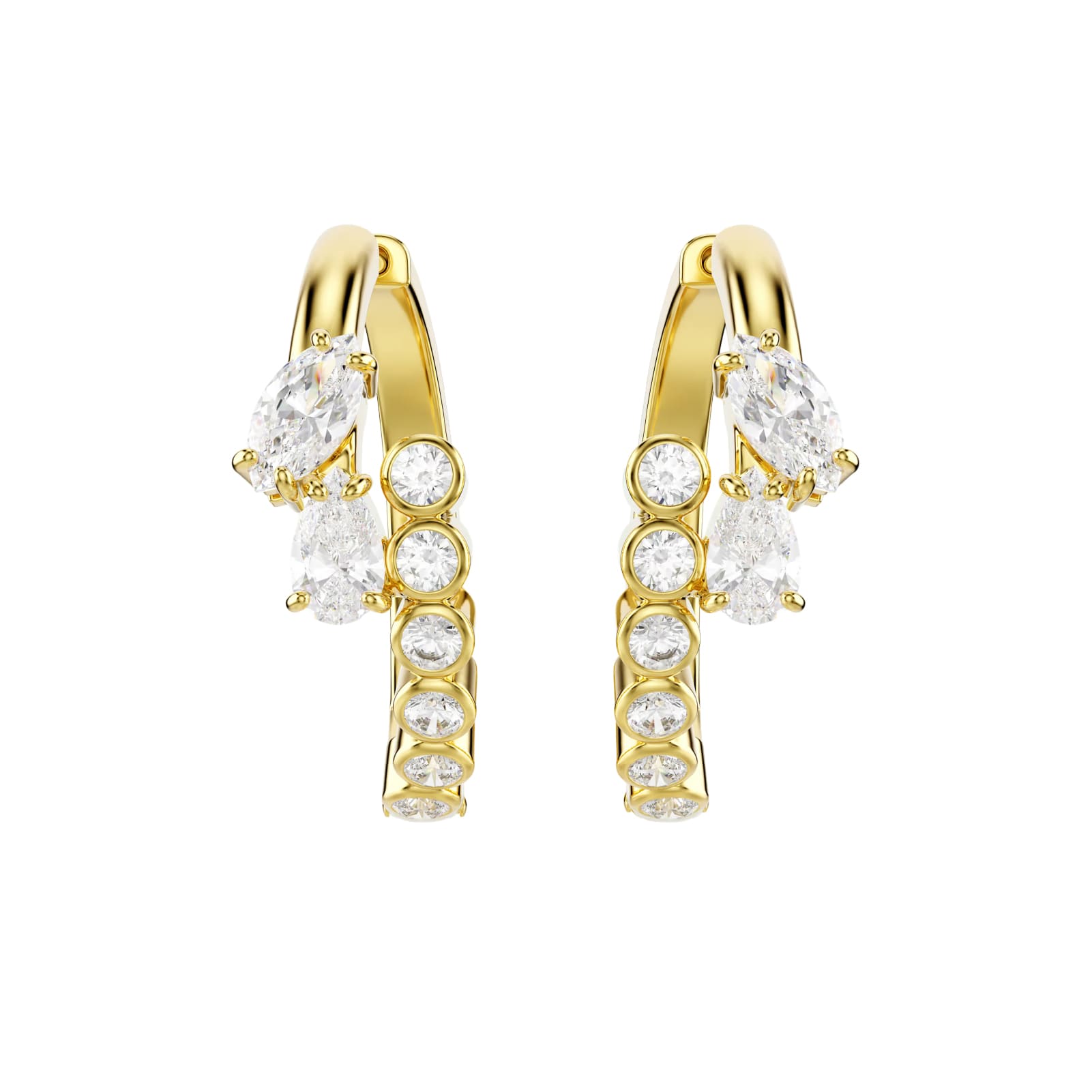 Orecchini cerchio Swarovski Mesmera lega dorata e zirconi MISURA UNICA