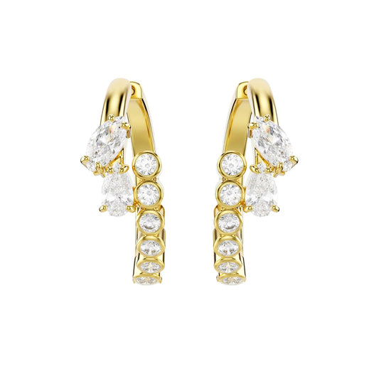 Orecchini cerchio Swarovski Mesmera lega dorata e zirconi MISURA UNICA