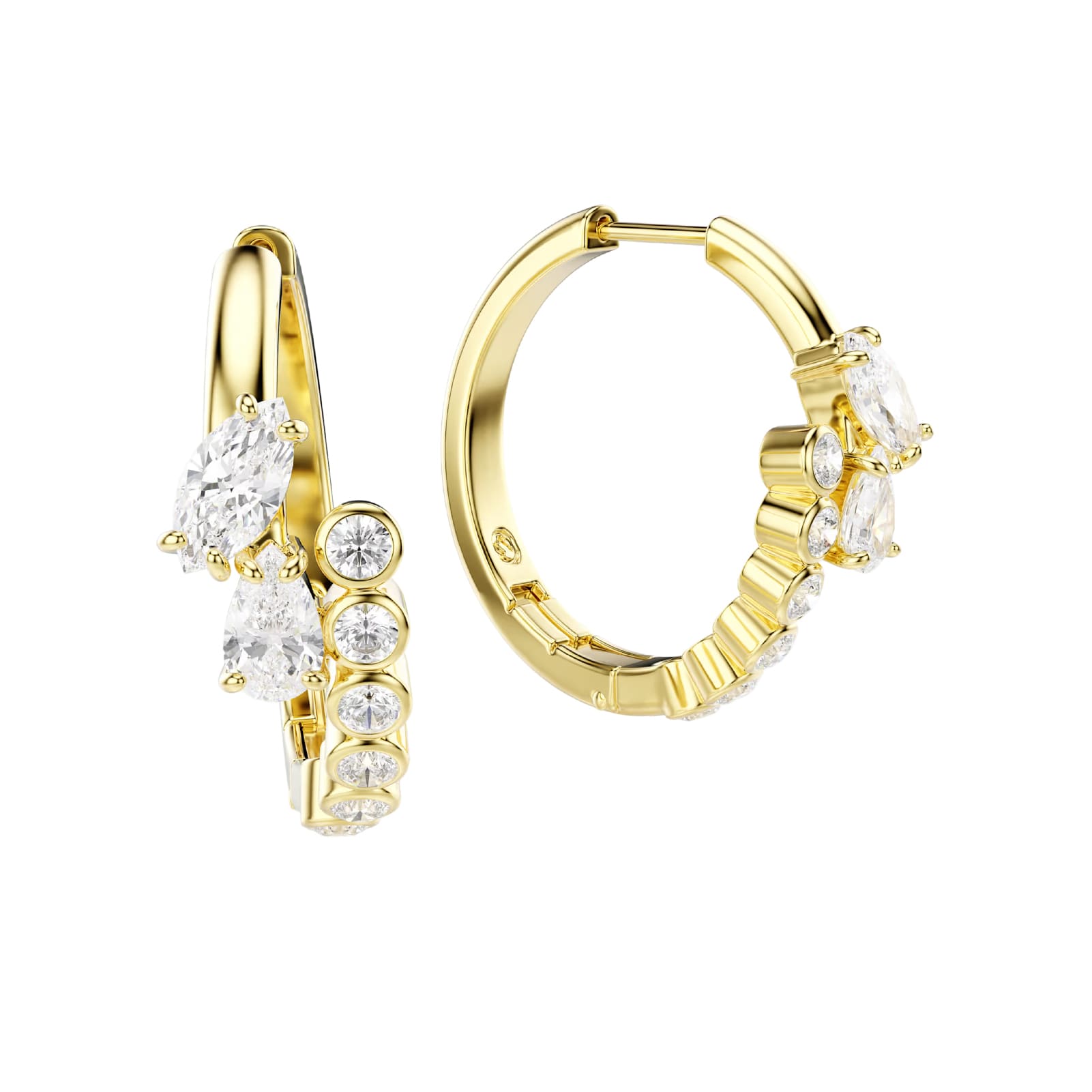 Orecchini cerchio Swarovski Mesmera lega dorata e zirconi MISURA UNICA