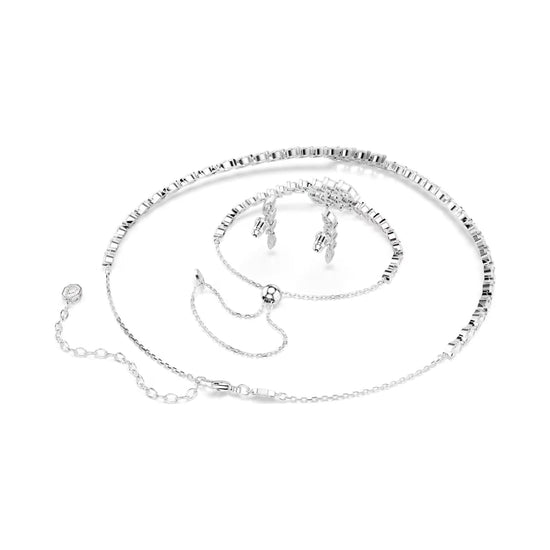 Set collana bracciale orecchini Swarovski Mesmera lega argento MISURA UNICA