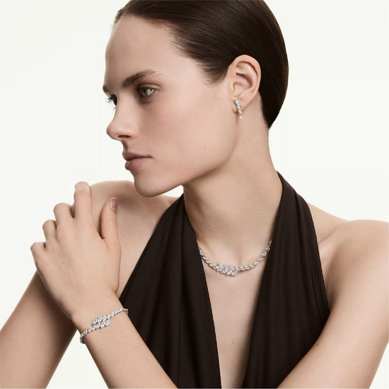 Set collana bracciale orecchini Swarovski Mesmera lega argento MISURA UNICA