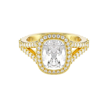 Anello halo Swarovski Una Angelic lega dorata e cristalli 15