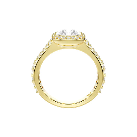 Anello halo Swarovski Una Angelic lega dorata e cristalli 15