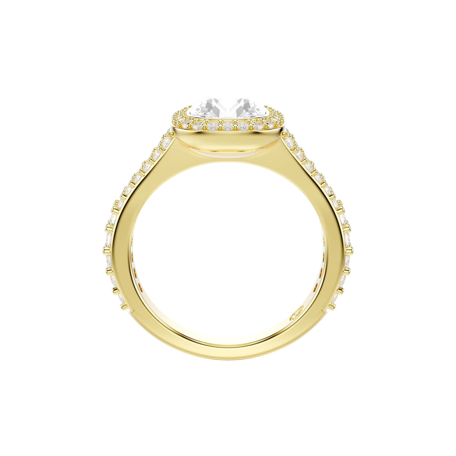 Anello halo Swarovski Una Angelic lega dorata e cristalli 15