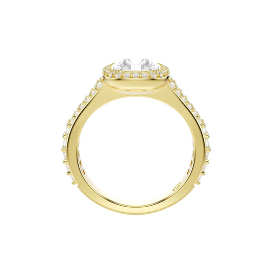 Anello halo Swarovski Una Angelic lega dorata e cristalli 15