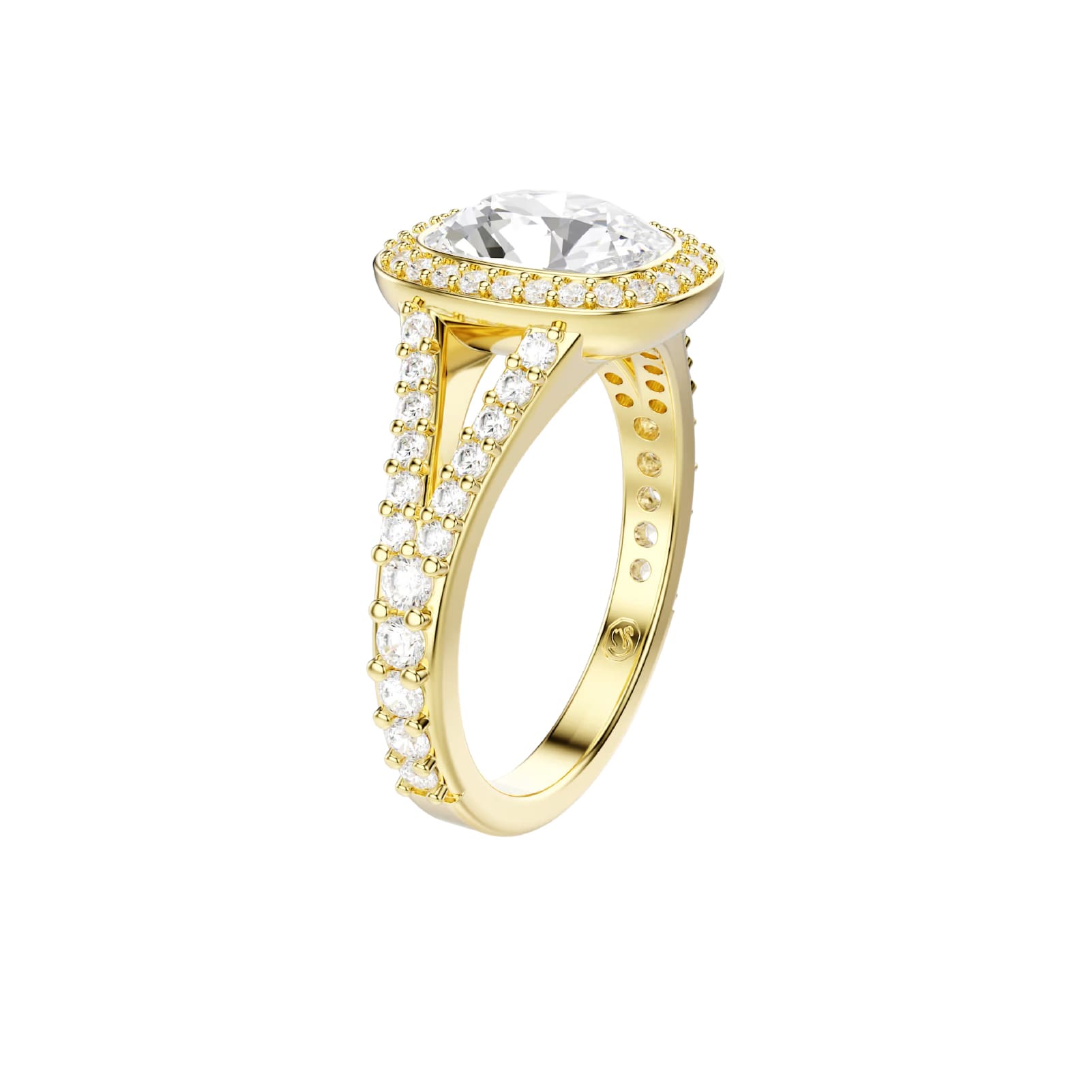 Anello halo Swarovski Una Angelic lega dorata e cristalli 15