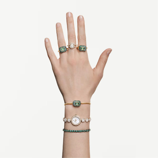 Anello halo Swarovski Una Angelic lega dorata e cristalli 15