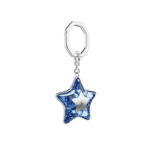 Portachiavi Swarovski Sublima in lega argento stella blu MISURA UNICA