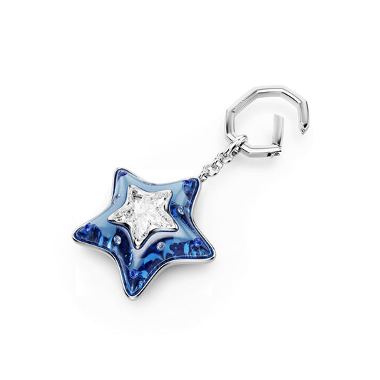 Portachiavi Swarovski Sublima in lega argento stella blu MISURA UNICA