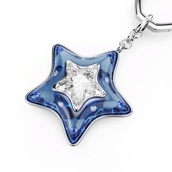 Portachiavi Swarovski Sublima in lega argento stella blu MISURA UNICA