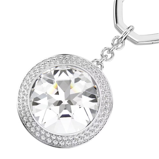 Portachiavi Swarovski in lega argento e crstallo rotondo MISURA UNICA