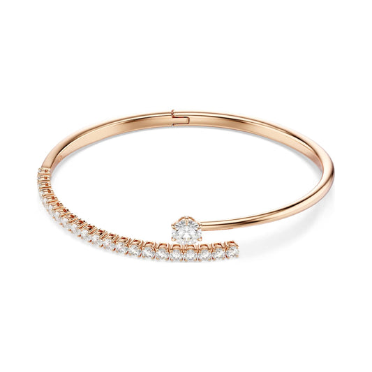 Bracciale rigido Swarovski Matrix lega oro rosa e zirconi 16,8 cm