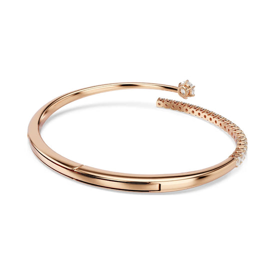 Bracciale rigido Swarovski Matrix lega oro rosa e zirconi 16,8 cm