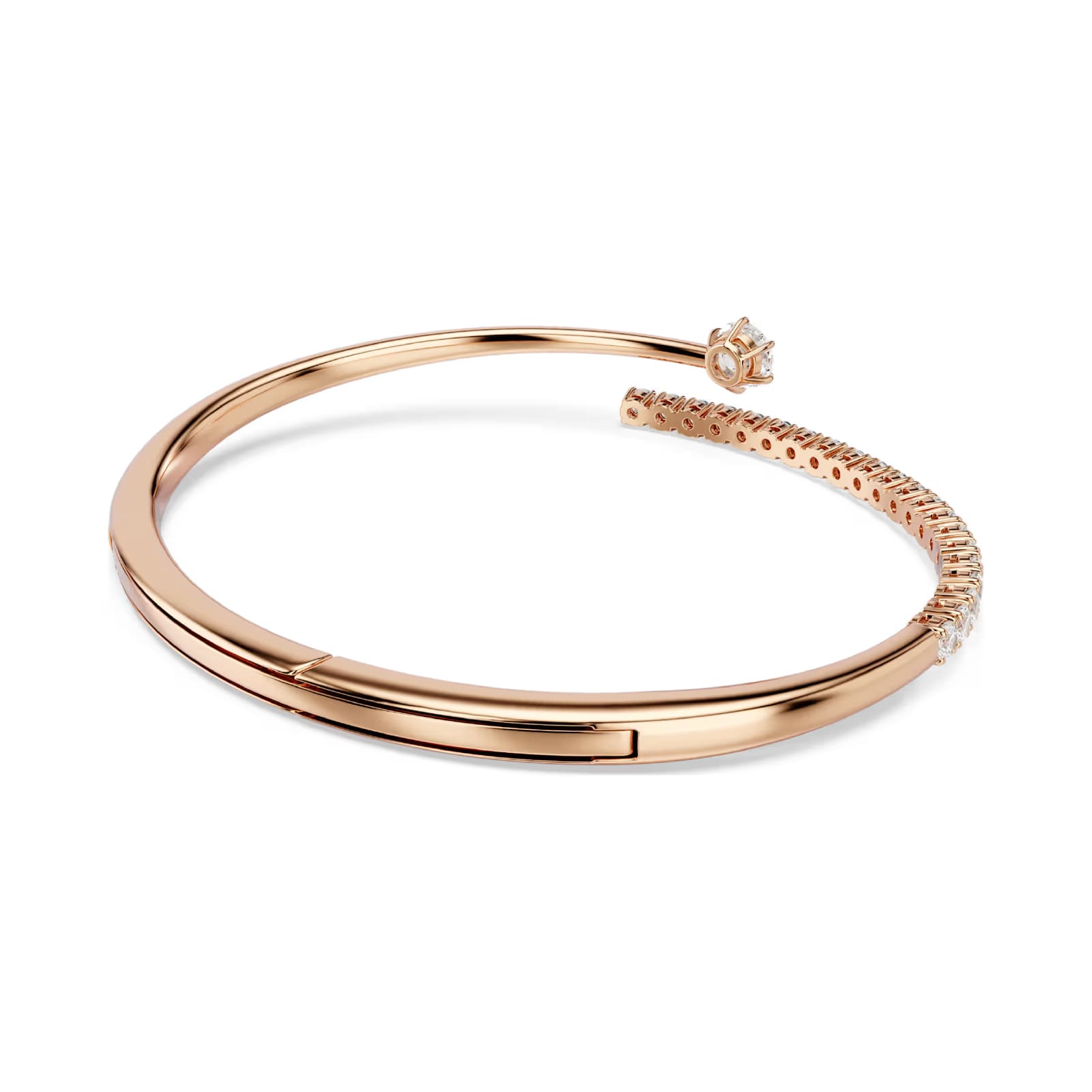 Bracciale rigido Swarovski Matrix lega oro rosa e zirconi 16,8 cm