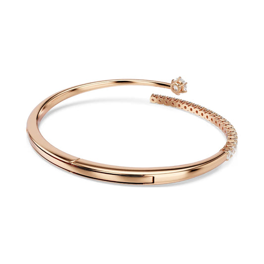 Bracciale rigido Swarovski Matrix lega oro rosa e zirconi 16,8 cm