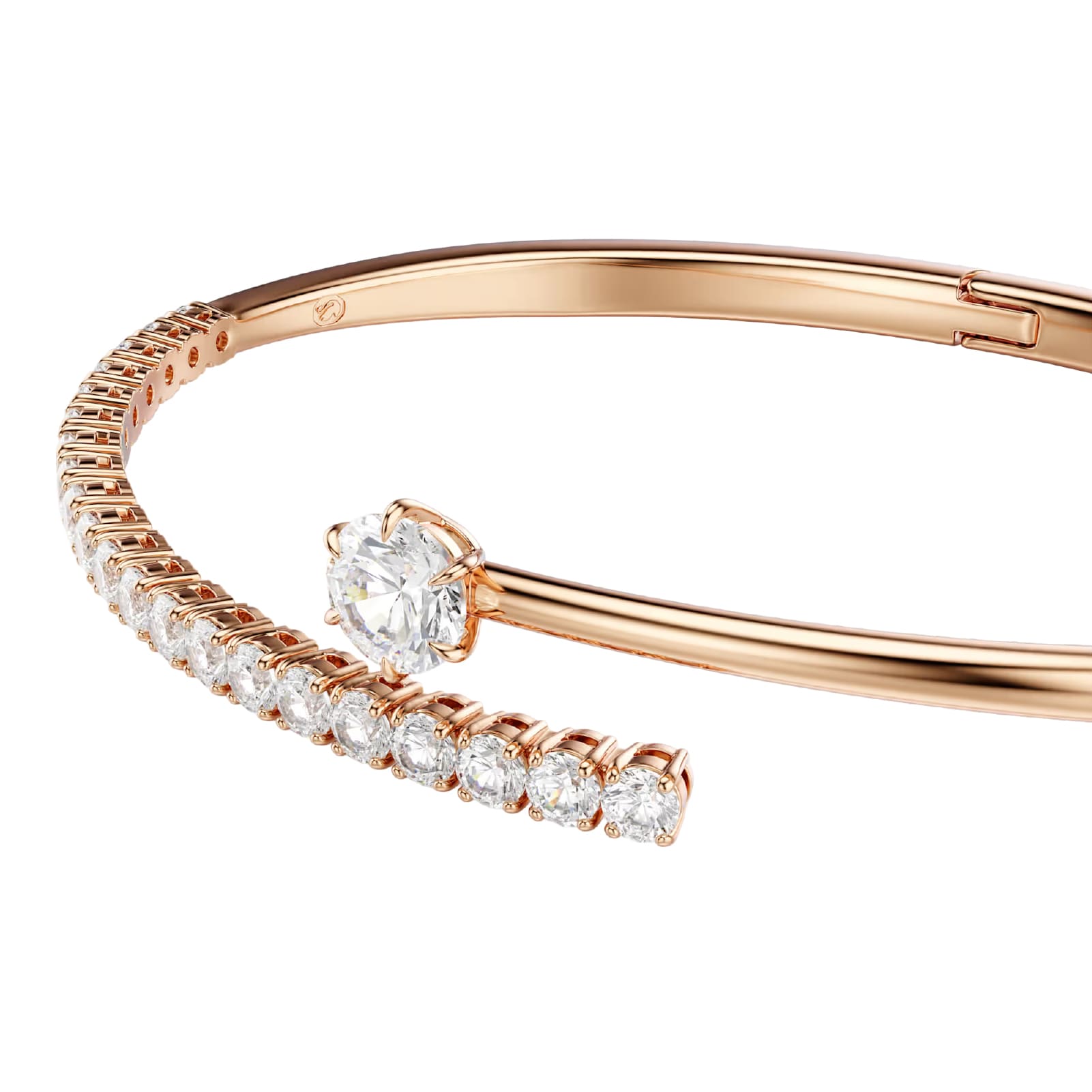 Bracciale rigido Swarovski Matrix lega oro rosa e zirconi 16,8 cm
