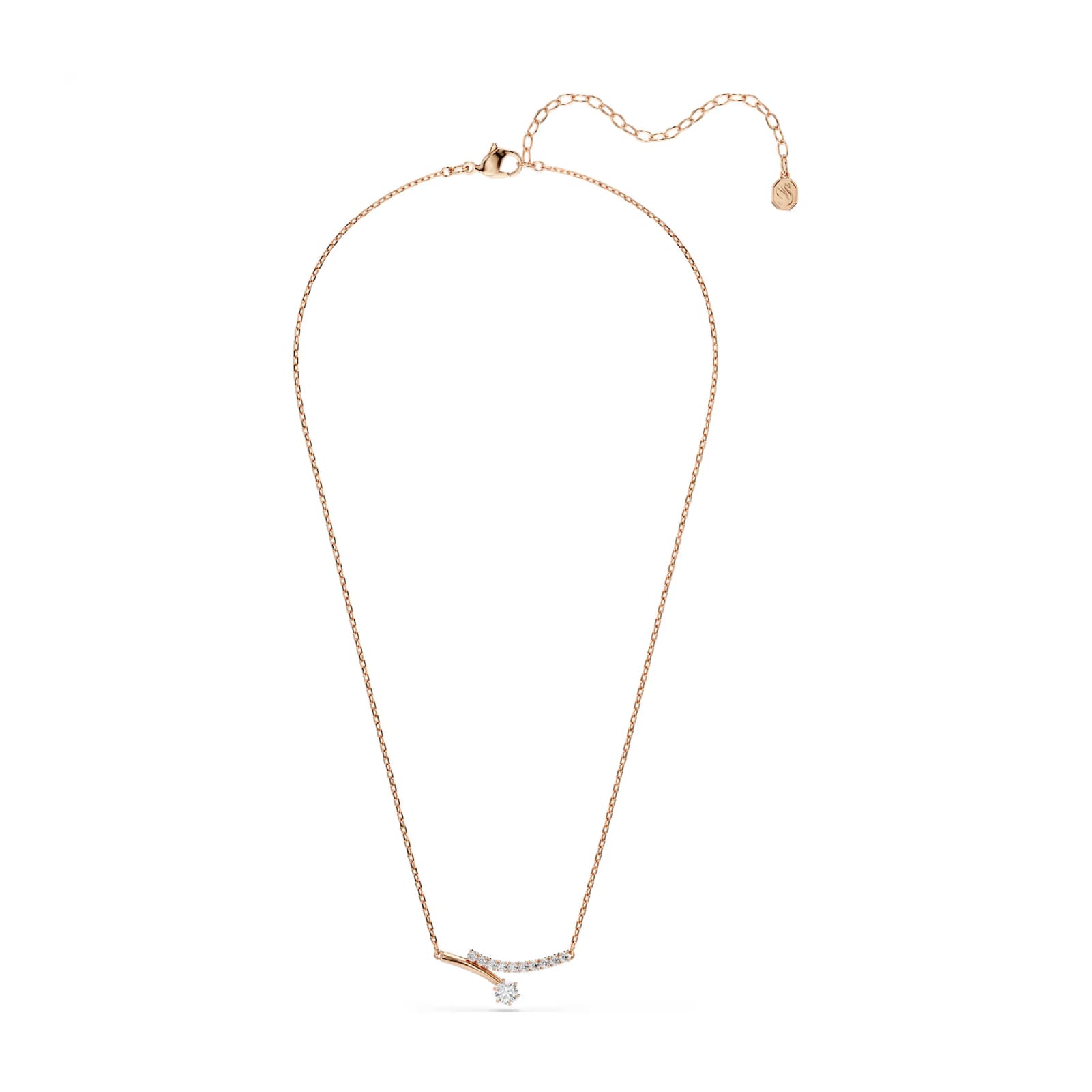 Collana catena Swarovski Matrix lega oro rosa e zirconi MISURA UNICA