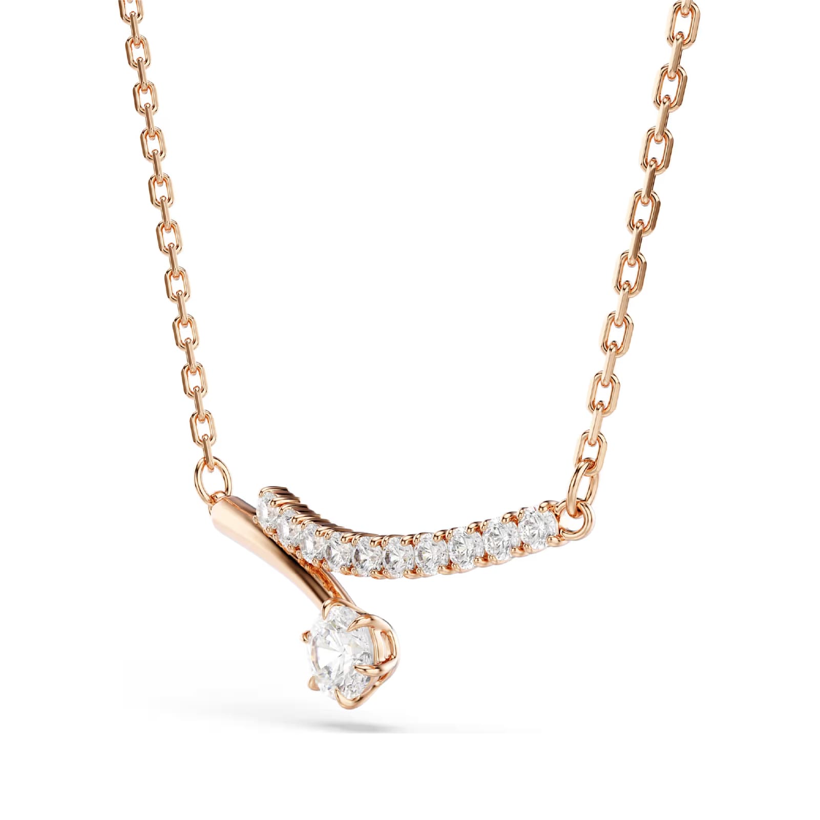 Collana catena Swarovski Matrix lega oro rosa e zirconi MISURA UNICA