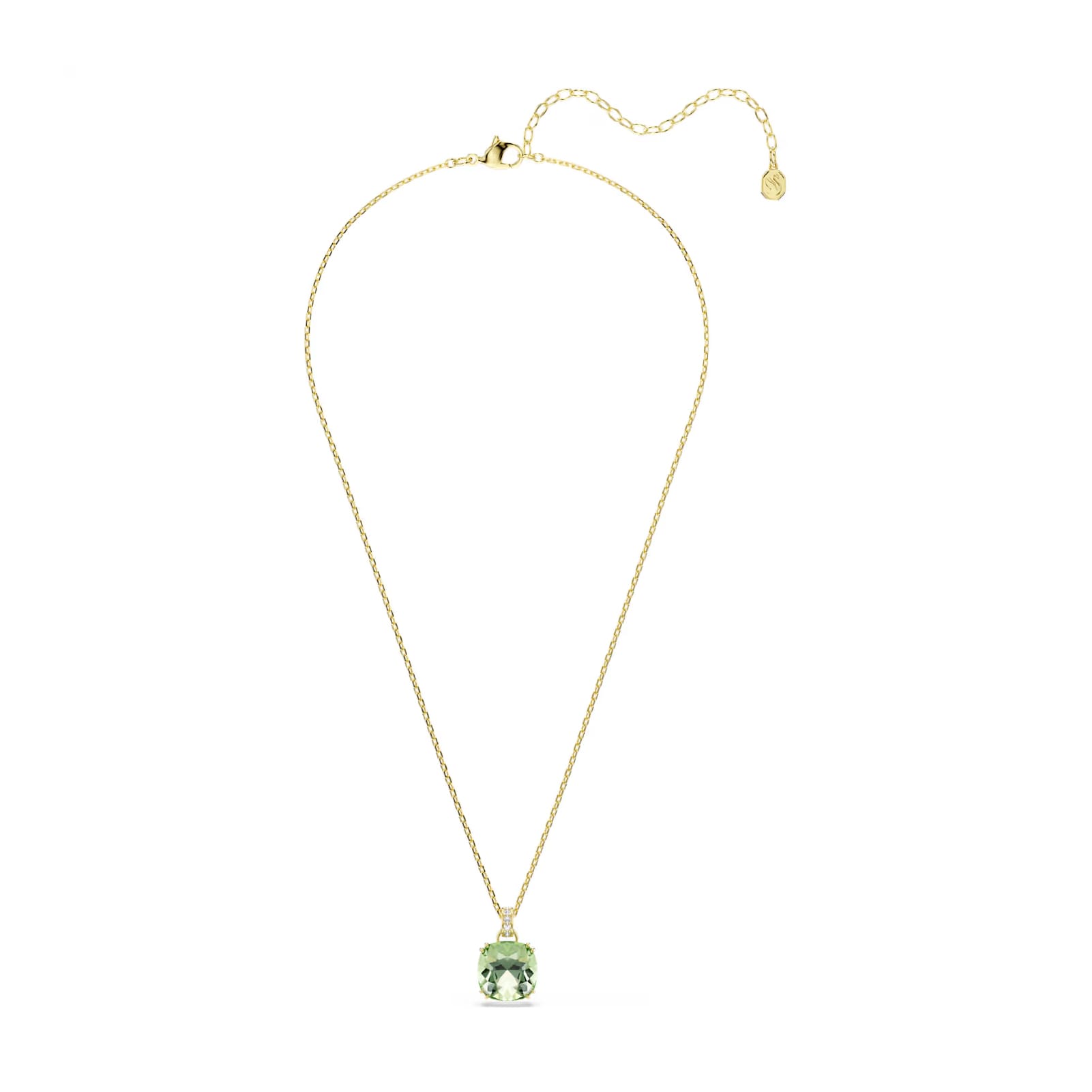 Collana catena Swarovski Millenia lega oro e cristallo verde