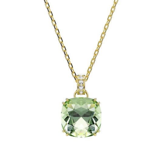 Collana catena Swarovski Millenia lega oro e cristallo verde MISURA UNICA