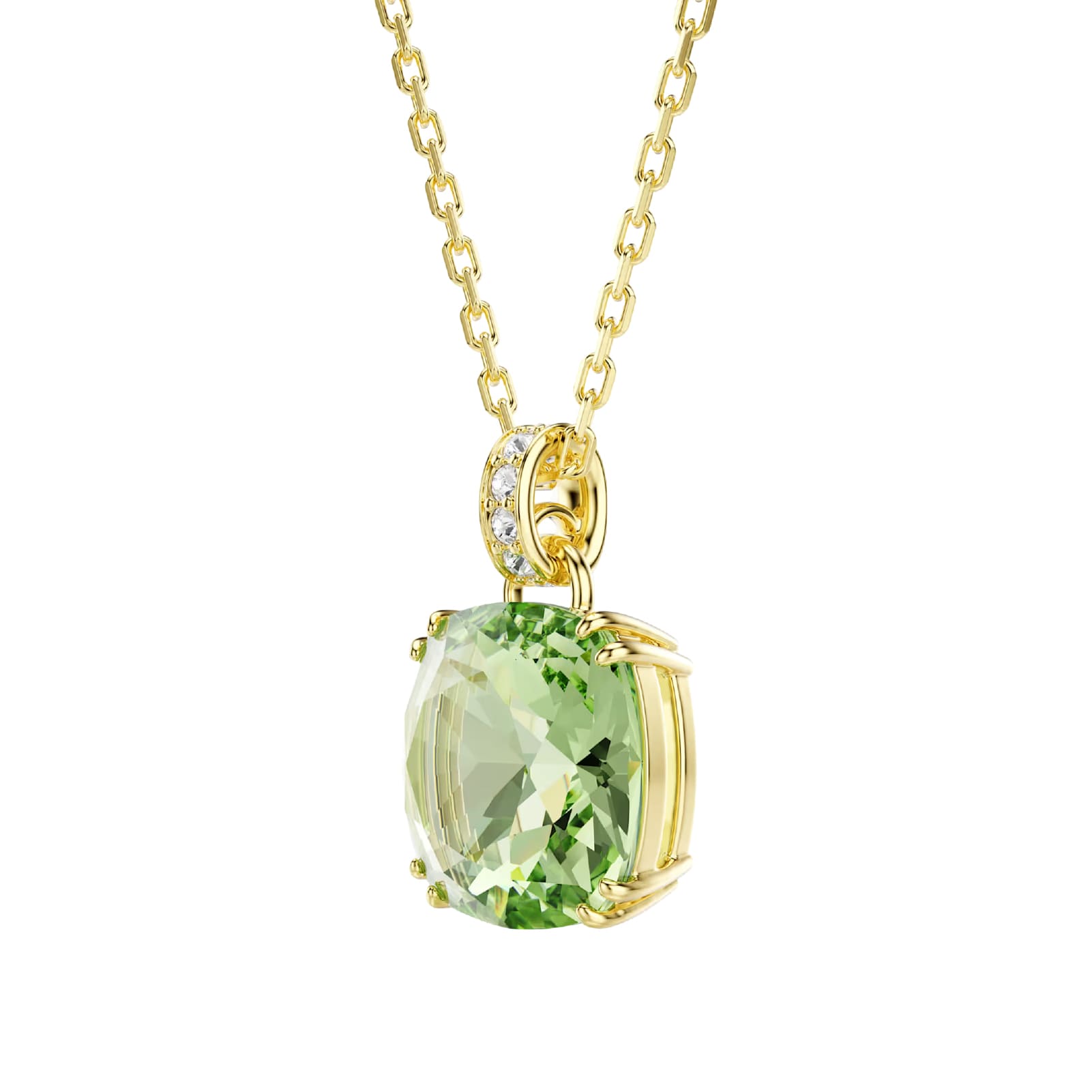 Collana catena Swarovski Millenia lega oro e cristallo verde MISURA UNICA