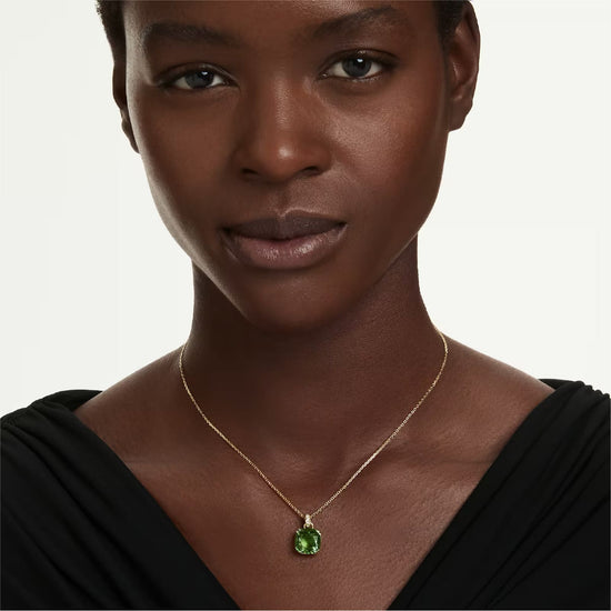 Collana catena Swarovski Millenia lega oro e cristallo verde MISURA UNICA