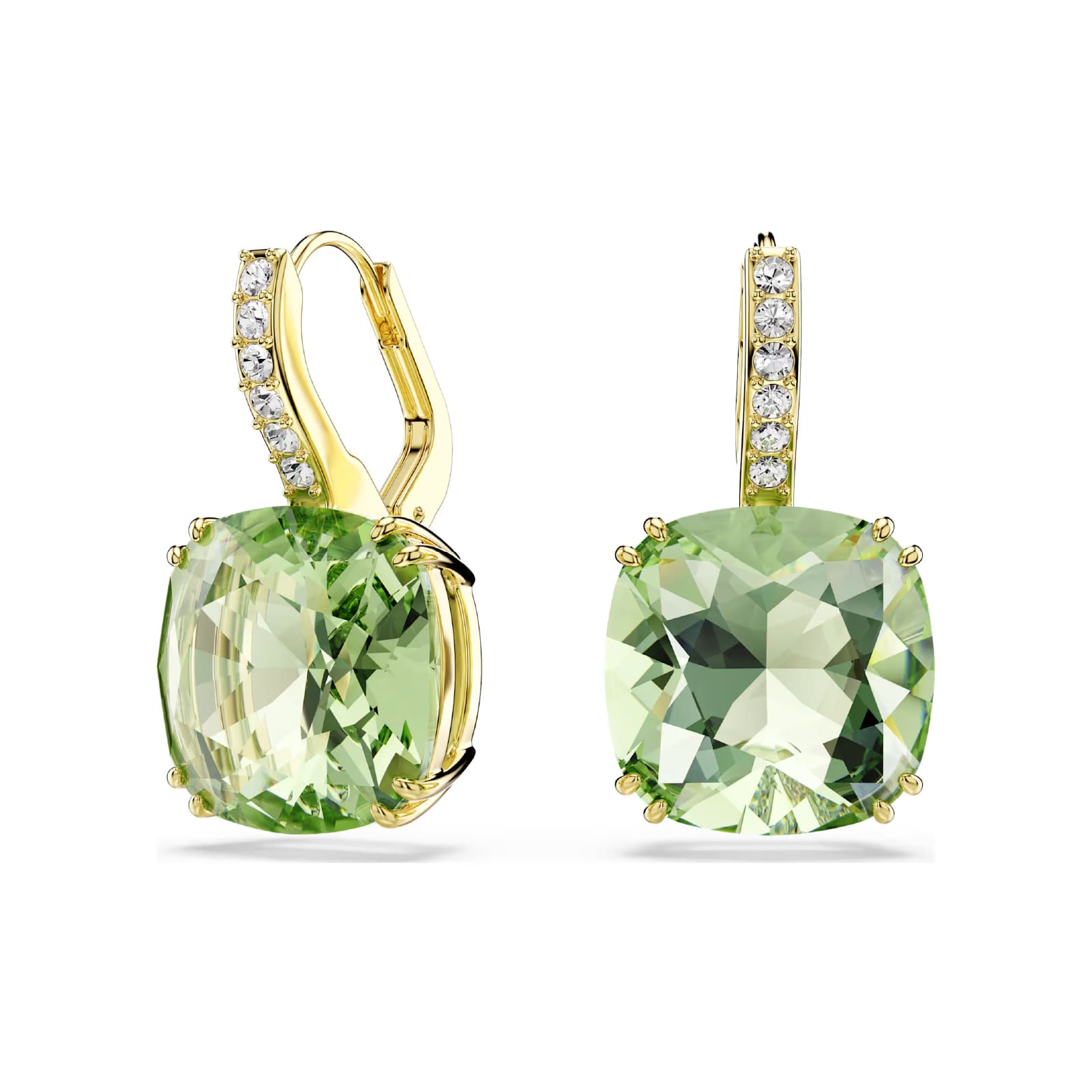 Orecchini pendenti Swarovski Millenia lega oro e verde