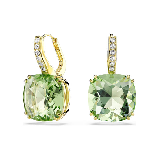 Orecchini pendenti Swarovski Millenia lega oro e verde MISURA UNICA