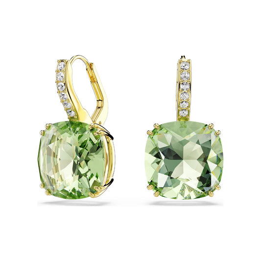 Orecchini pendenti Swarovski Millenia lega oro e verde MISURA UNICA