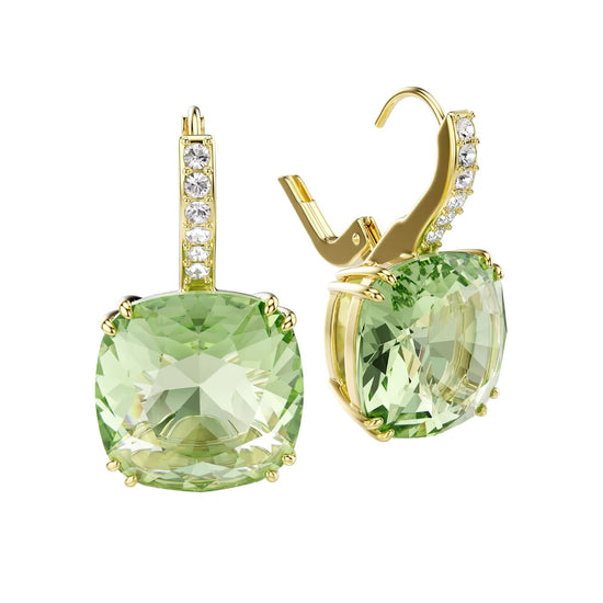 Orecchini pendenti Swarovski Millenia lega oro e verde MISURA UNICA