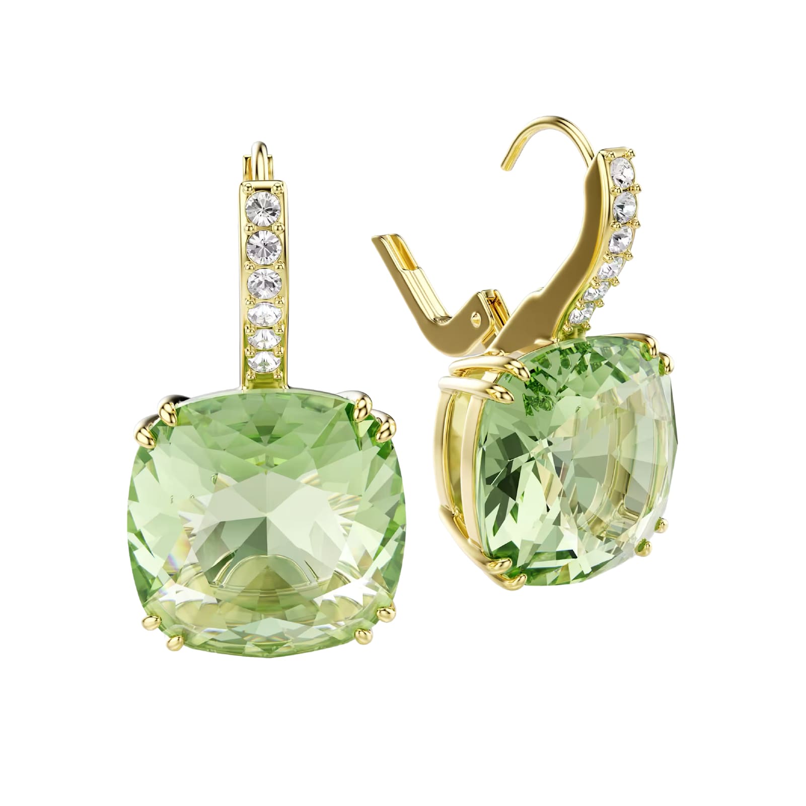 Orecchini pendenti Swarovski Millenia lega oro e verde MISURA UNICA