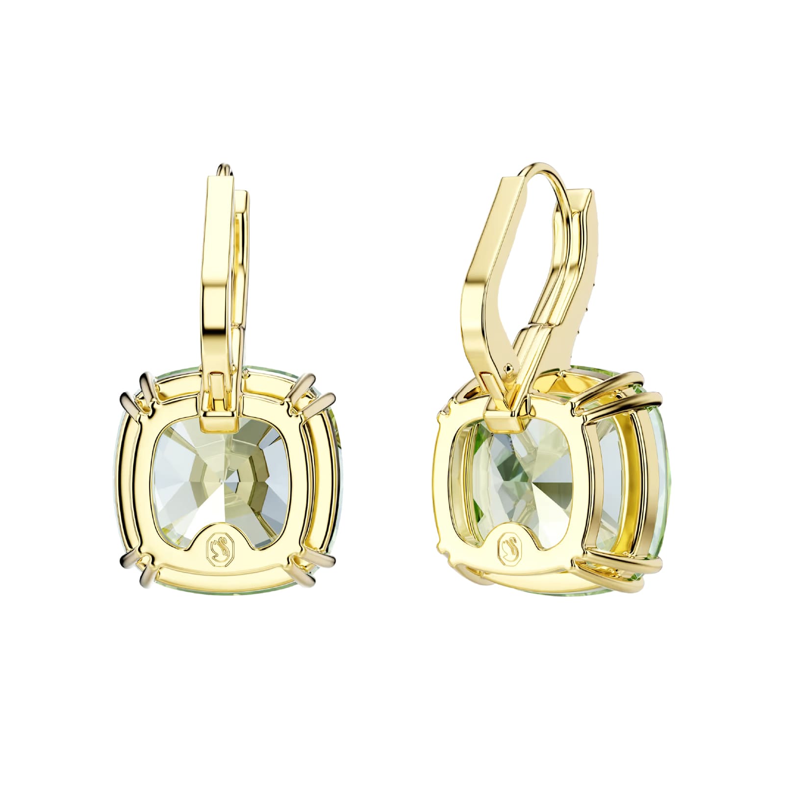 Orecchini pendenti Swarovski Millenia lega oro e verde MISURA UNICA