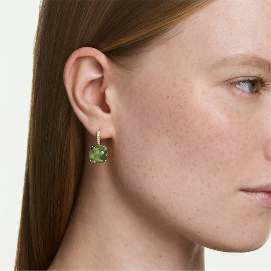 Orecchini pendenti Swarovski Millenia lega oro e verde MISURA UNICA