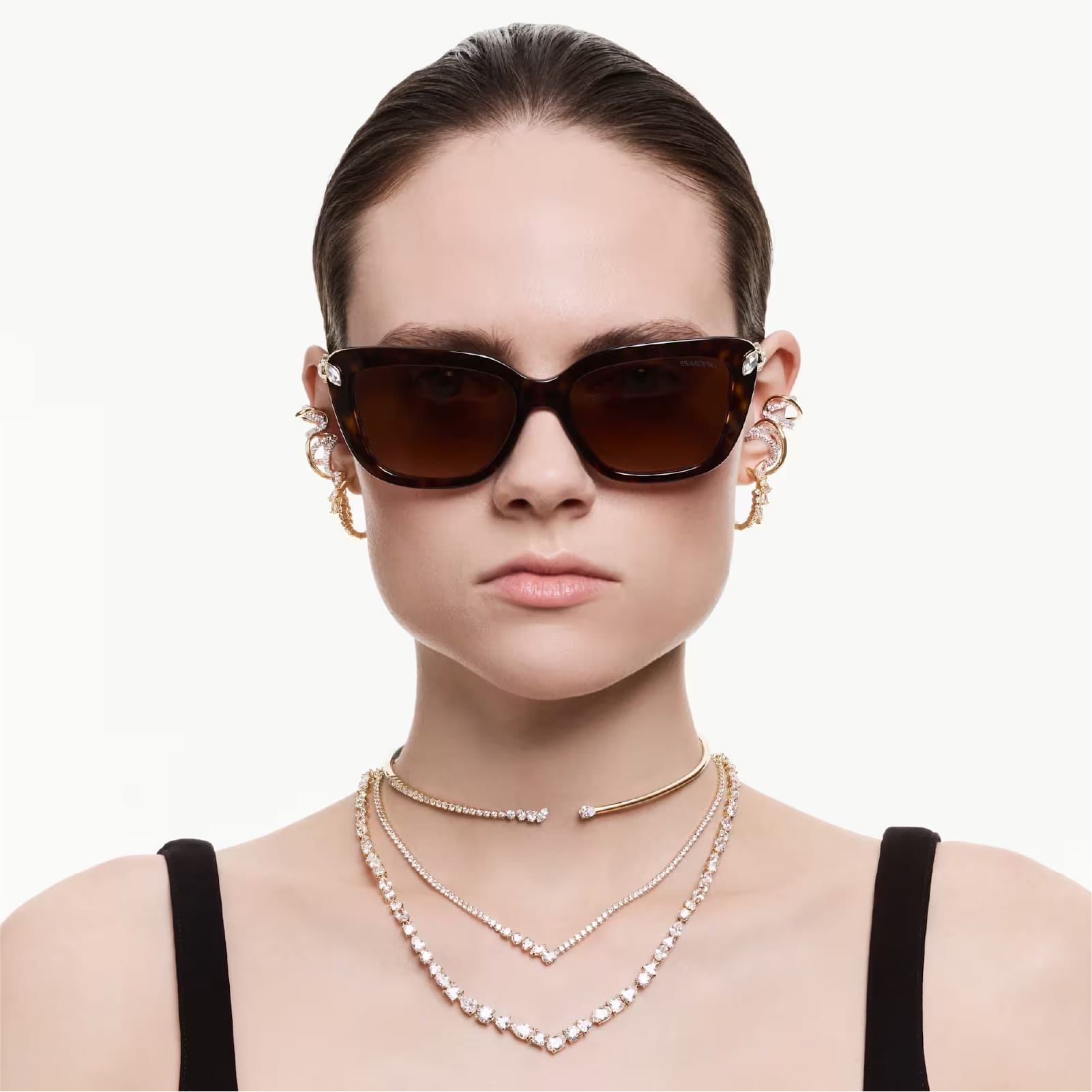 Collana rigida Swarovski Mesmera lega dorata e zirconi MISURA UNICA