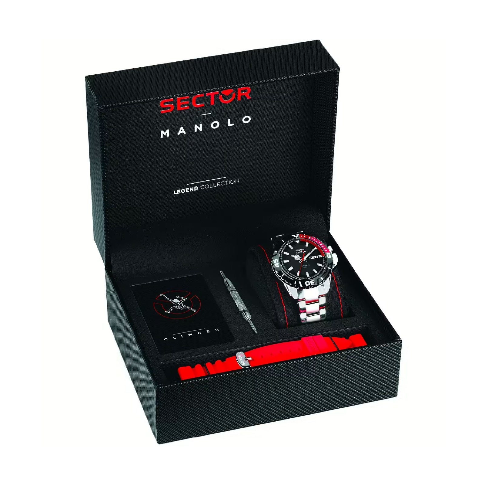 Orologio automatico Sector in acciaio color argento e rosso S.R3223135003