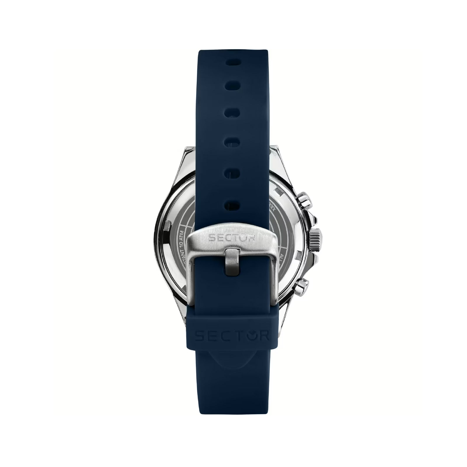 Orologio solo tempo Sector in acciaio argento e silcone blu S.R3251161052