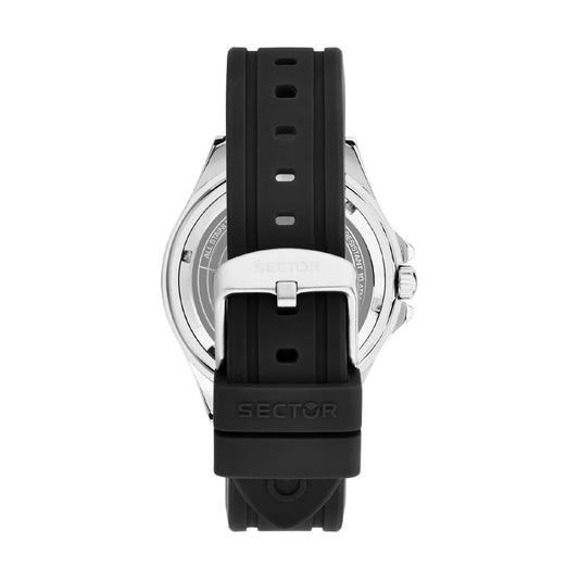 Orologio solo tempo Sector 230 quadrante e silicone nero 43mm MISURA UNICA