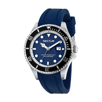 Orologio solo tempo Sector 230 in acciaio argento silicone blu MISURA UNICA