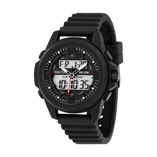 Orologio digitale Sector in acciaio nero quadrante 52mm MISURA UNICA