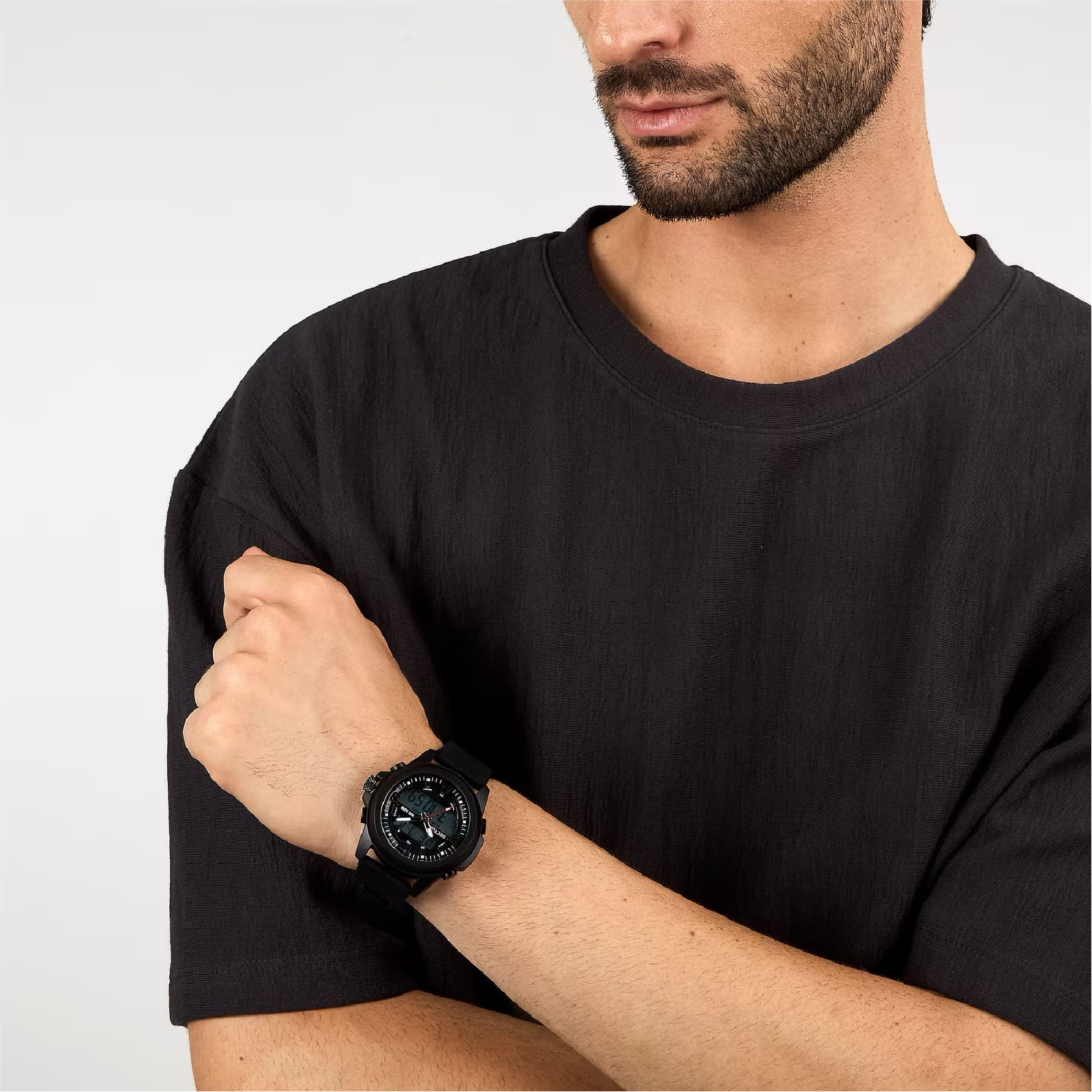 Orologio digitale Sector in acciaio nero quadrante 52mm MISURA UNICA