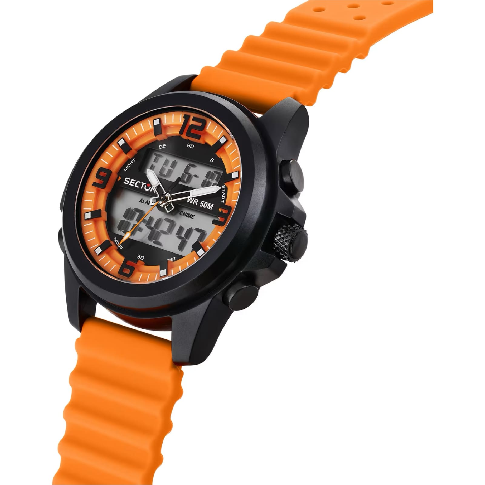 Orologio digitale Sector colore arancio quadrante 52mm MISURA UNICA
