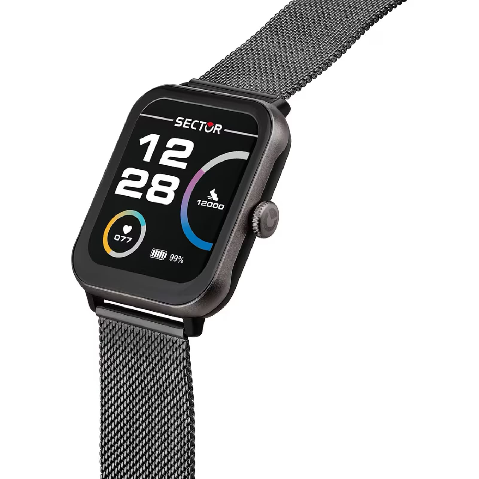 Orologio smartwatch Sector in acciaio maglia mesh nero MISURA UNICA