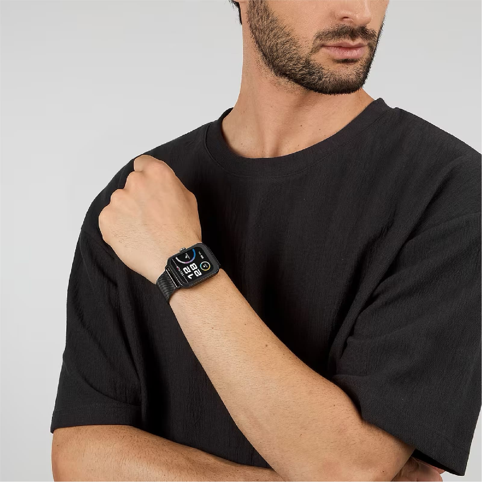 Orologio smartwatch Sector in acciaio maglia mesh nero MISURA UNICA