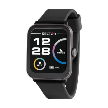 Orologio smartwatch Sector in acciaio e silicone nero MISURA UNICA