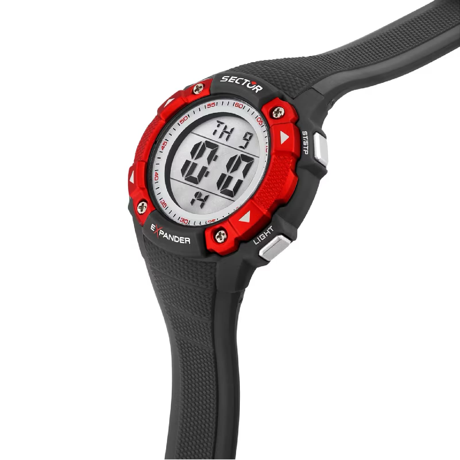 Orologio digitale Sector EX-49 nero e rosso con cinturino nero MISURA UNICA