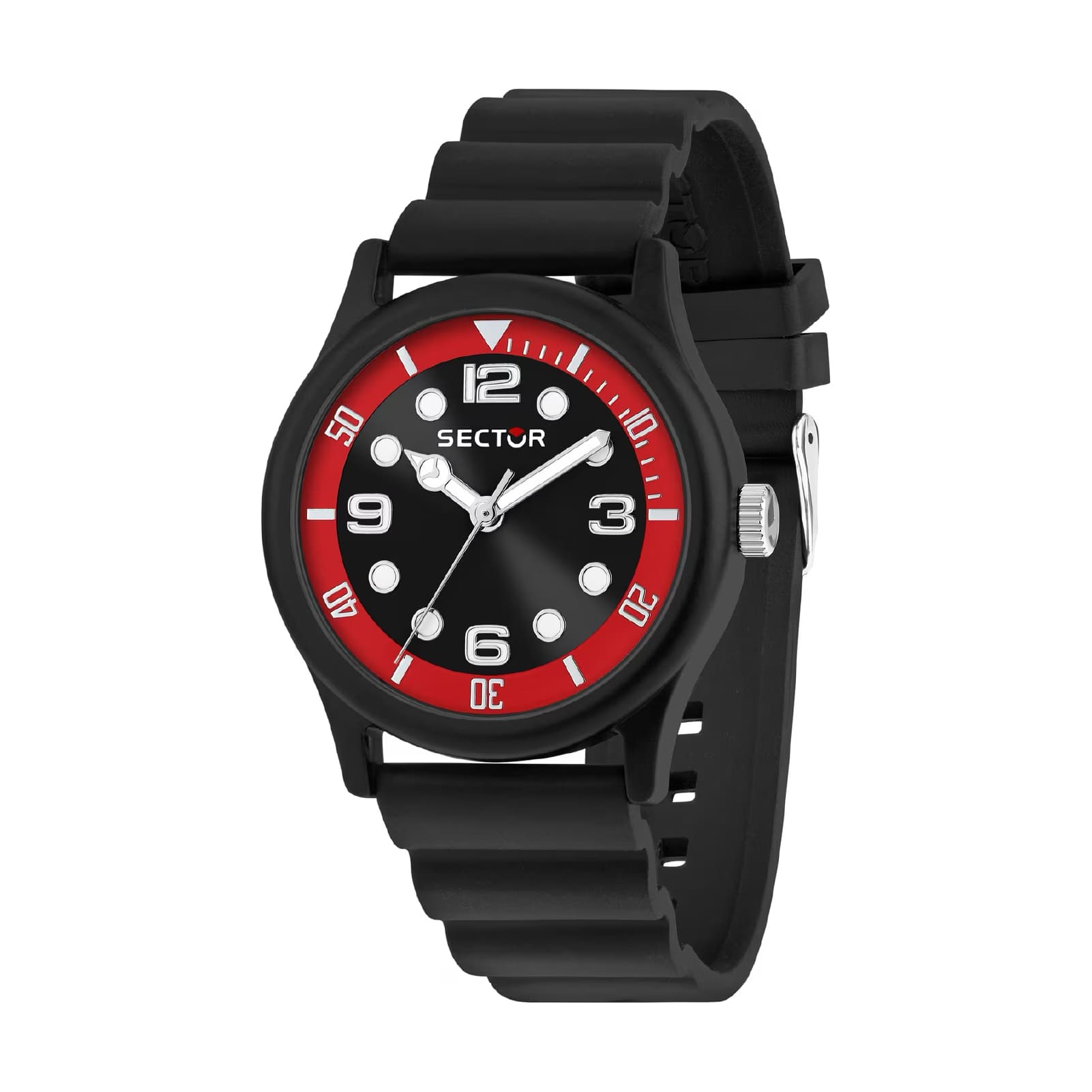 Orologio Sector H20 in silicone con quadrante nero e rosso MISURA UNICA
