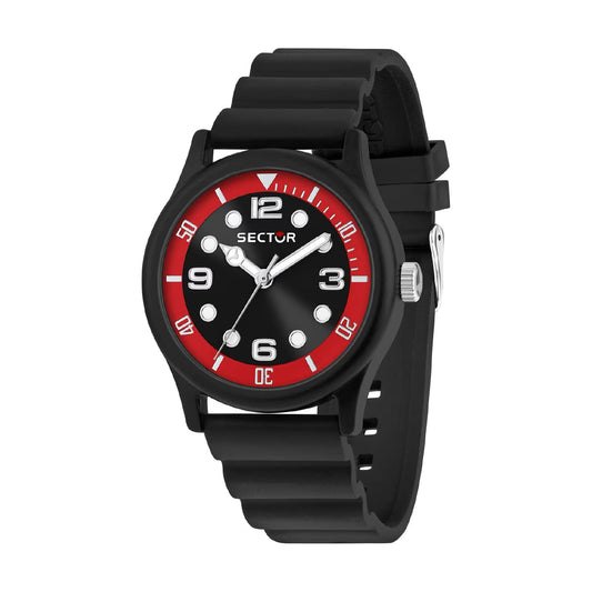 Orologio Sector H20 in silicone con quadrante nero e rosso MISURA UNICA
