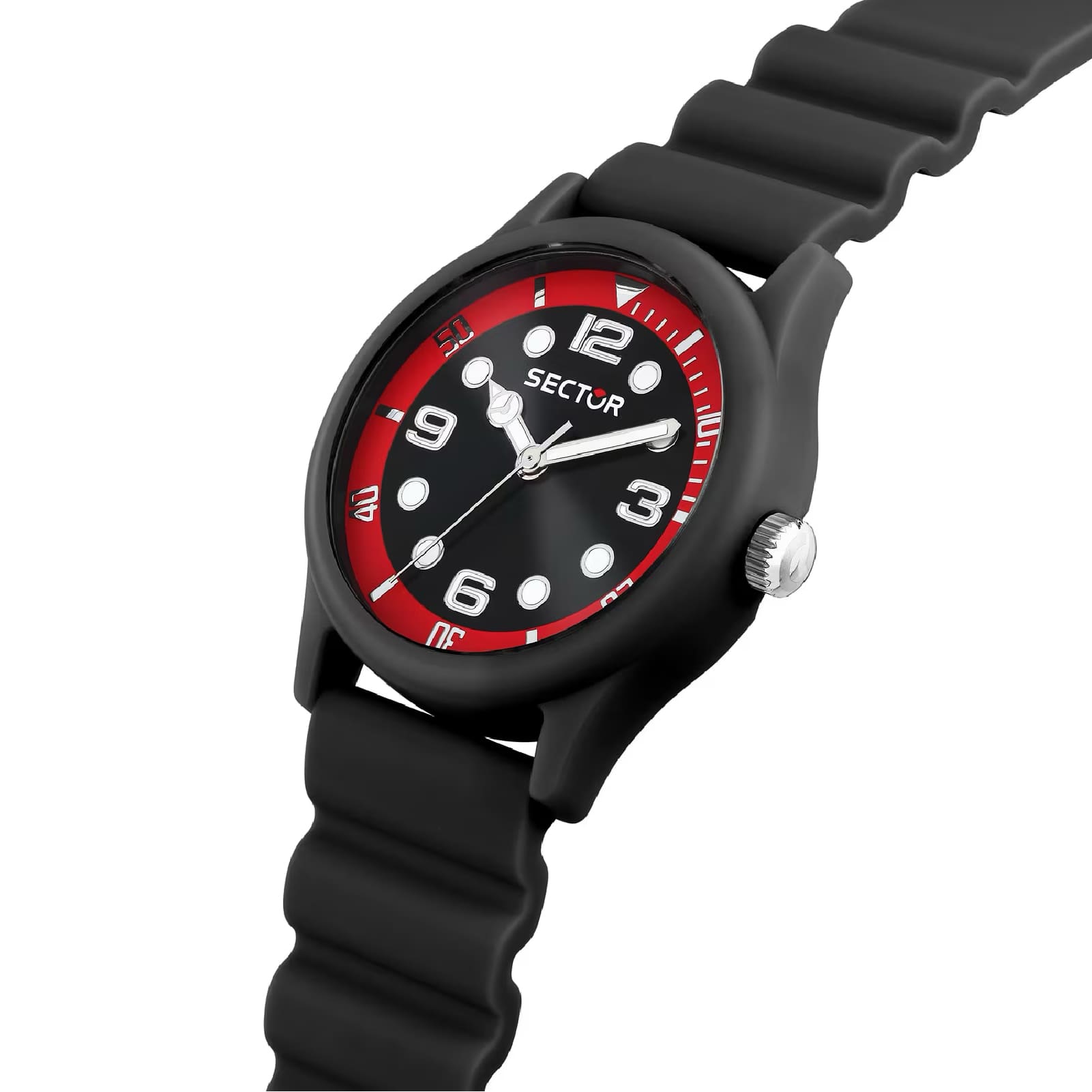 Orologio Sector H20 in silicone con quadrante nero e rosso MISURA UNICA