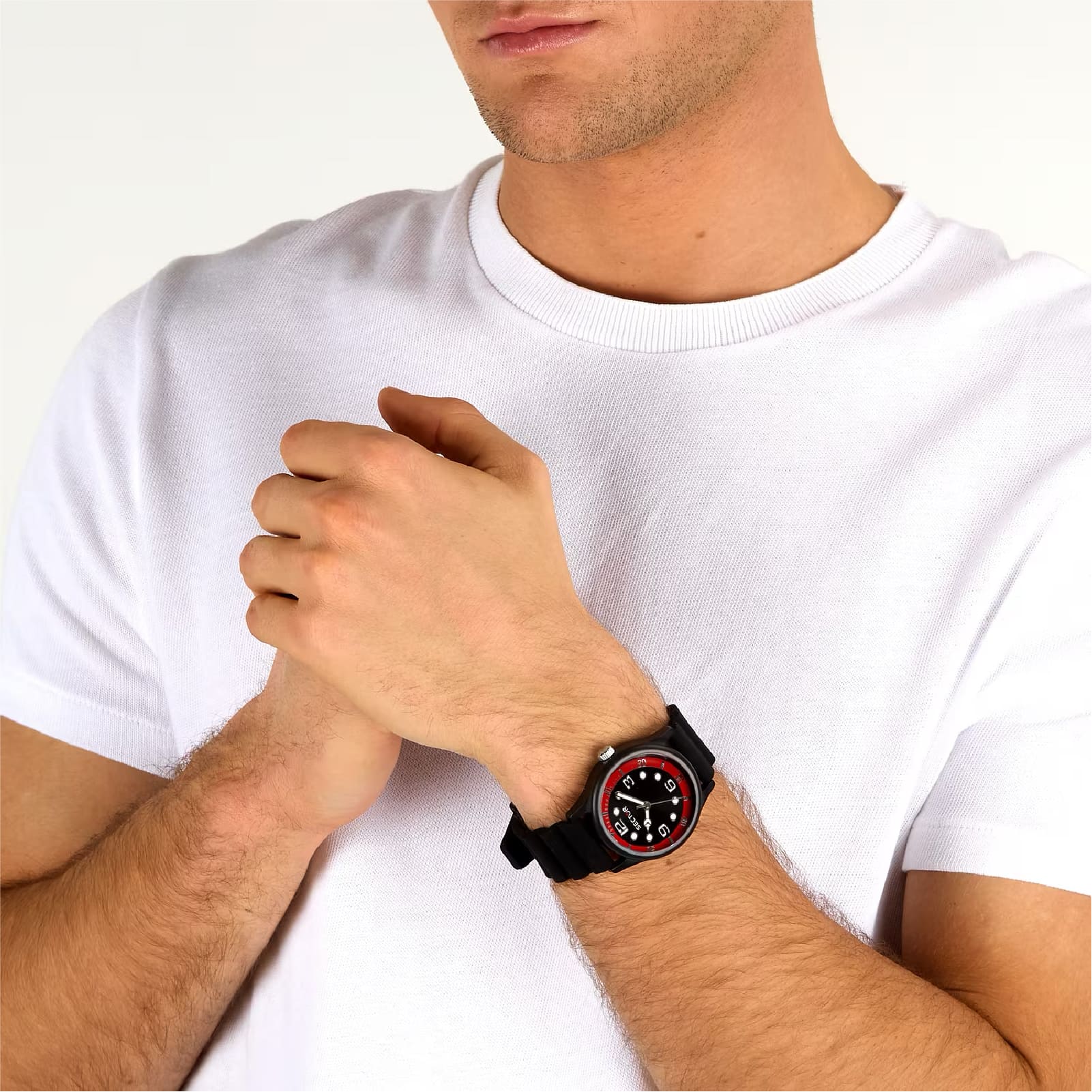 Orologio Sector H20 in silicone con quadrante nero e rosso MISURA UNICA